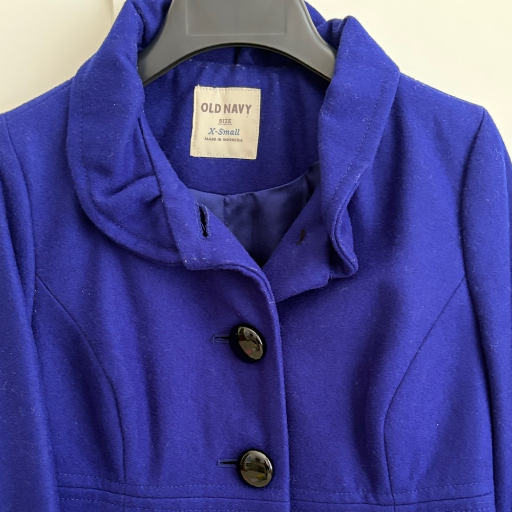 Old Navy Women's Royal Blue/Violet Pea Coat - Sz XS